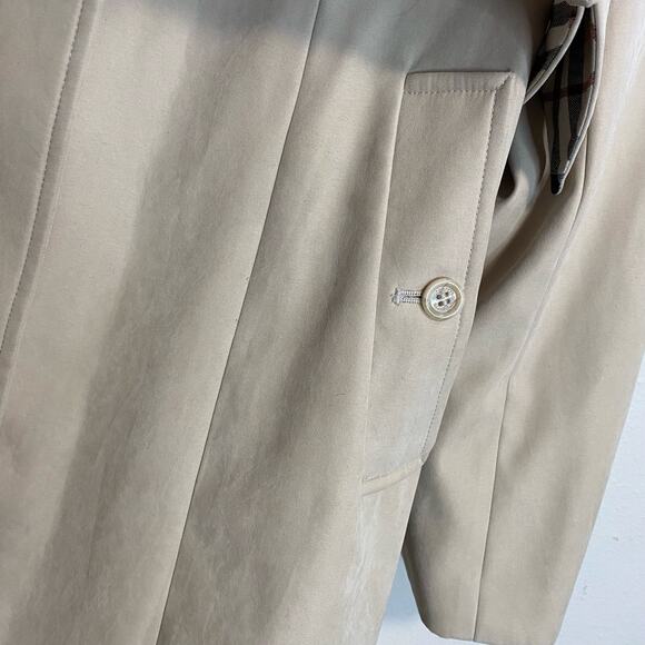 Burberrys Women's Trench Coat Vintage Novacek Lined Cream Tan Large Belted - Picture 9 of 14
